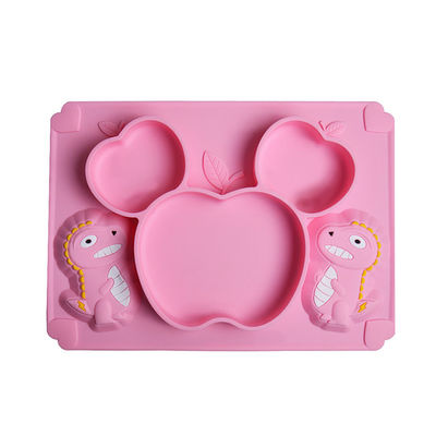 購入 食糧シリコーンの子供の版のEcoの友好的な赤ん坊テーブルウェア セットのスプーンの版ボール online manufacture