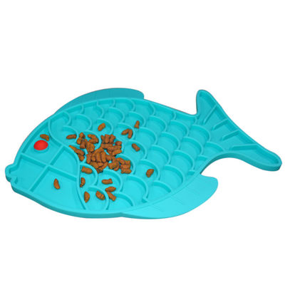 柔らかいシリコーン ペットはカスタマイズされた魚を形づける版OEM/ODMを舐めている犬を供給する