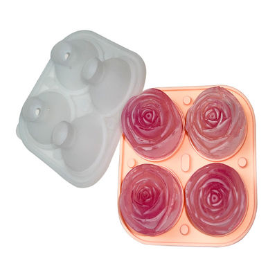 3Dローズはアイス・キューブの皿のシリコーン型の食品等級9キャビティを形づけた
