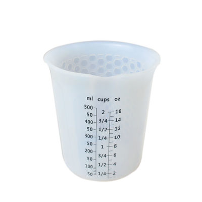 耐熱性シリコーンの台所用具の計量カップ500ml 16ozの注文のスケール