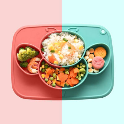 すべり止め吸引のコップの子供テーブルウェア版の皿の赤ん坊のシリコーンの瀬戸物の幼児のDishware