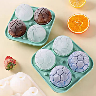 MHC 環境に優しいシリコンアイスキューブ トレイ フリーザー 蓋ボール 3D サッカー 丸い氷模具