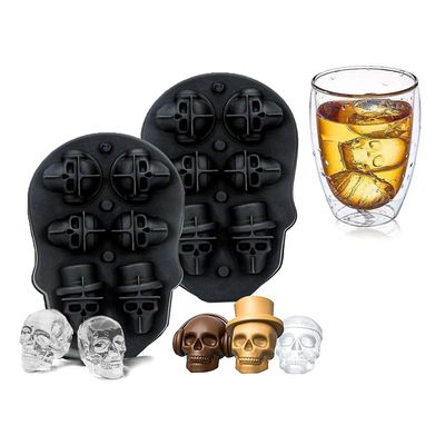 MHC 3D 頭蓋骨形 頭蓋骨 漏れ防止蓋付きのウイスキートレイのための氷模具